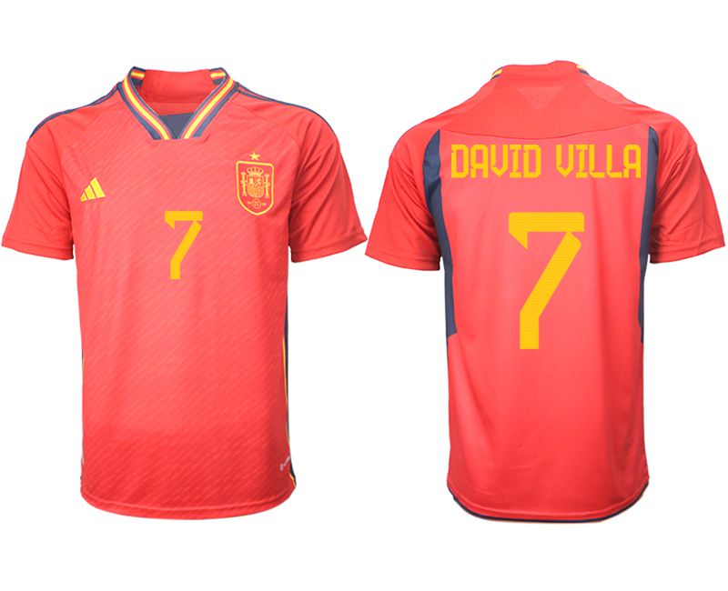 Cheap Men 2022 World Cup National Team Spain home aaa version red 7 Soccer Jersey